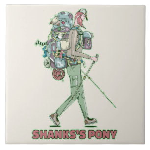Shanks's pony funny hiker walking tile