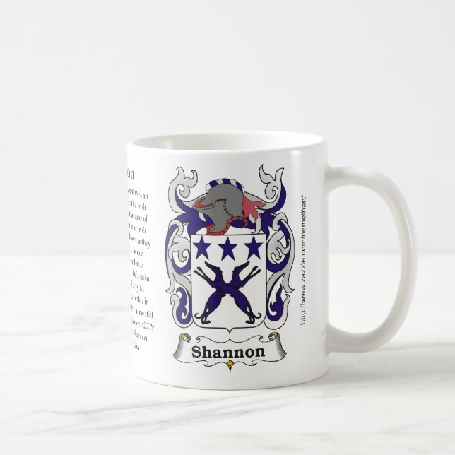 Shannon, the origin, meaning and the crest coffee mug (Right)