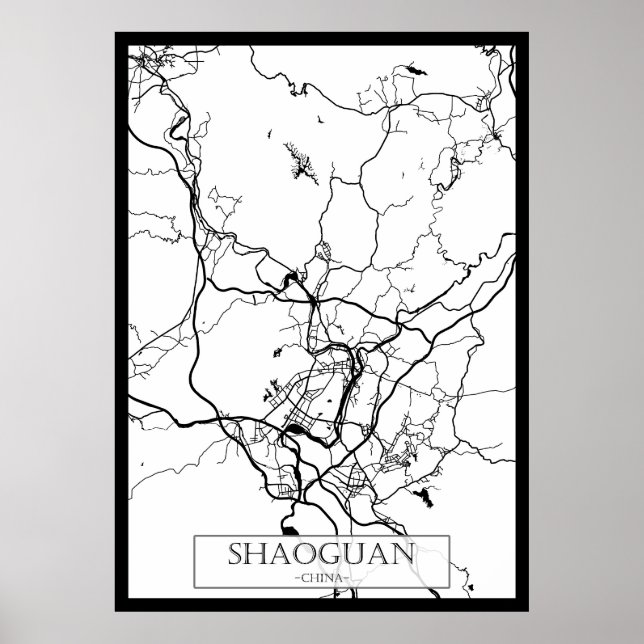 Shaoguan China City Map Poster (Front)