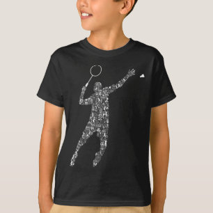 Shape Collage Silhouette Badminton Player Shirt Ba