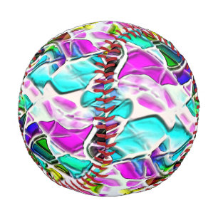 Shape of coloured and shiny stones dipped in milk baseball