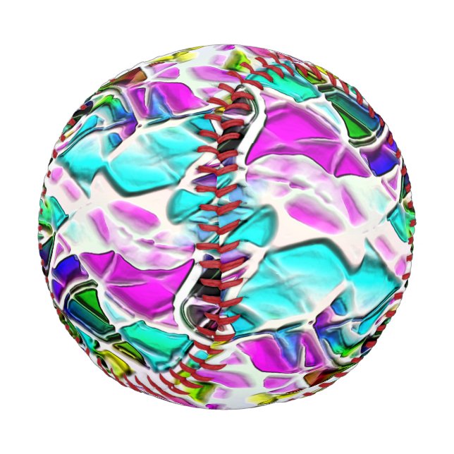 Shape of coloured and shiny stones dipped in milk baseball (Angled)