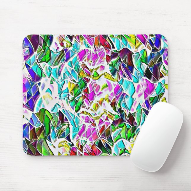 Shape of coloured and shiny stones dipped in milk mouse mat (With Mouse)