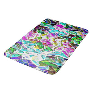 Shape of very colourful stones dipped in milk soup bath mat