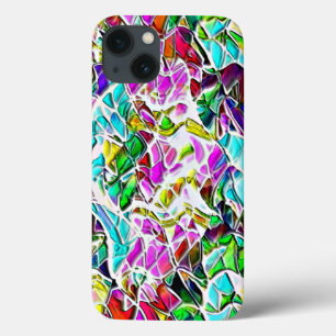 Shape of very colourful stones dipped in milk soup iPhone 13 case