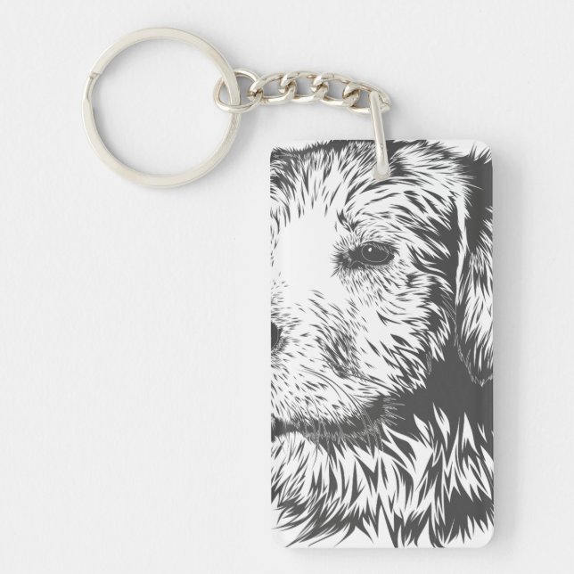 Shape: Rectangle (double-sided) Key Ring (Front)