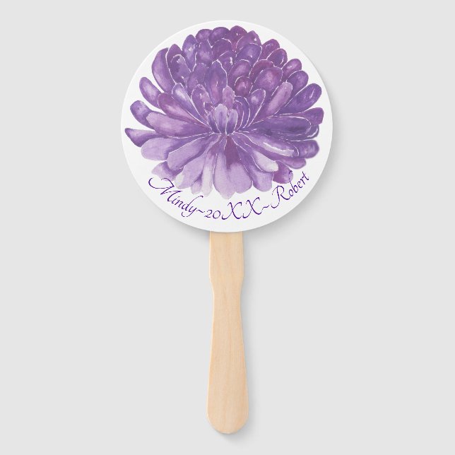 Shape: Round Hand Fan "Lavender Flower" (Front)