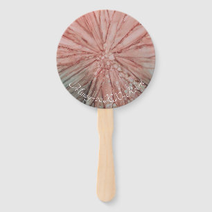 Shape: Round Hand Fan "Pinkish Flowers"