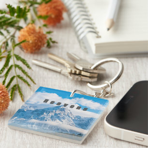 Shape Square Heavens Sky Image and Text Acrylic Key Ring