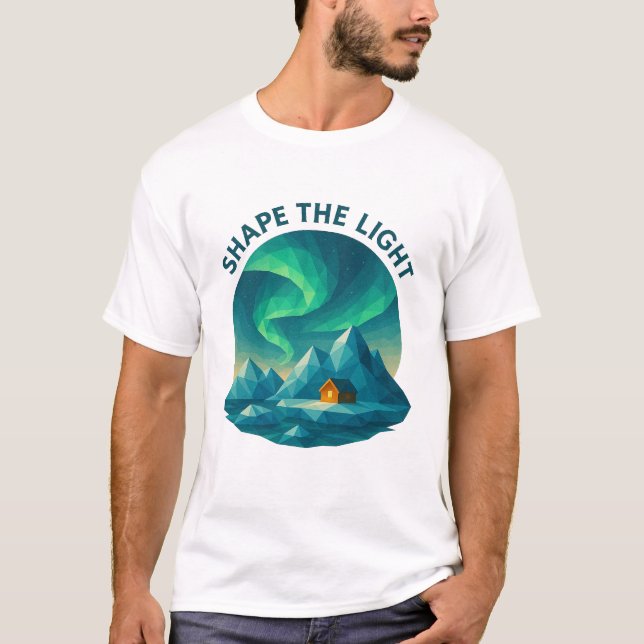 Shape The Light Aurora Mountain Emblem T-Shirt (Front)