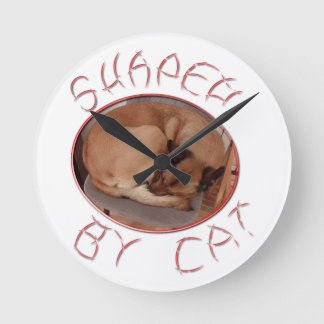 Shaped by cat round clock