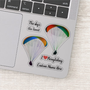Shaped Paraglider Themed Contour Cut Vinyl