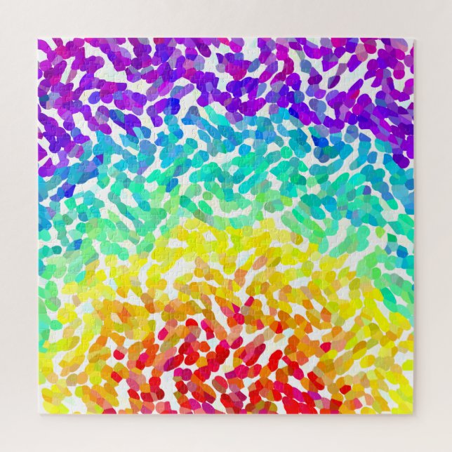 Shaped Rainbow Gradient Abstract Colorful Jigsaw P Puzzle (Vertical)