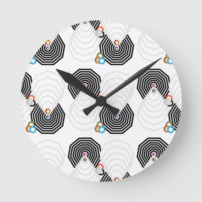 Shapes and Colors Bath Towel Set Round Clock (Front)