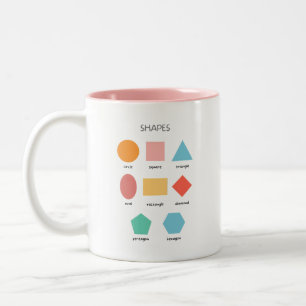 Shapes circle, triangle, square Two-Tone coffee mug