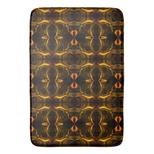 Shapes, 'gold strokes float' over dark background bath mat