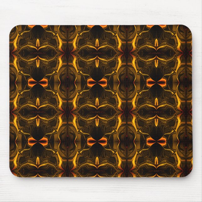 Shapes, 'gold strokes float' over dark background mouse mat (Front)