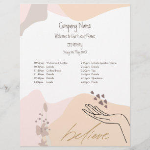 Shapes Hand Business Motivational Event Itinerary Custom Letterhead