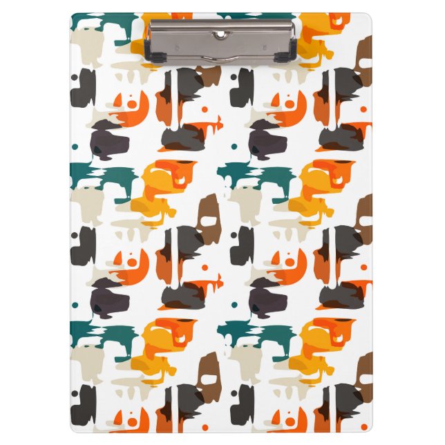 Shapes in retro colours abstract design clipboard (Front)