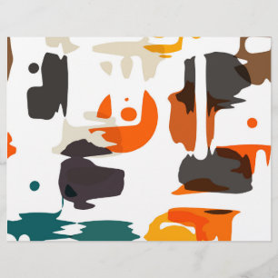 Shapes in retro colours abstract design flyer