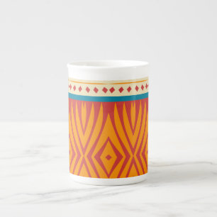 Shapes in retro colours bone china mug