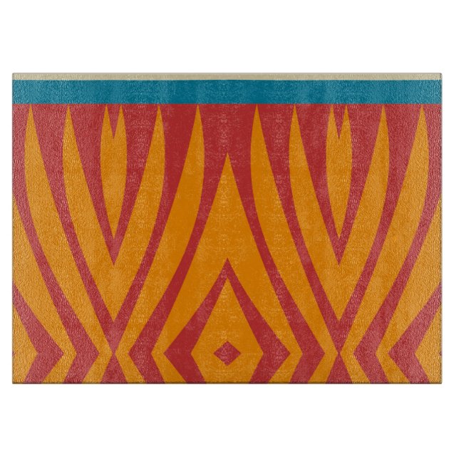 Shapes in retro colours cutting board (Front)