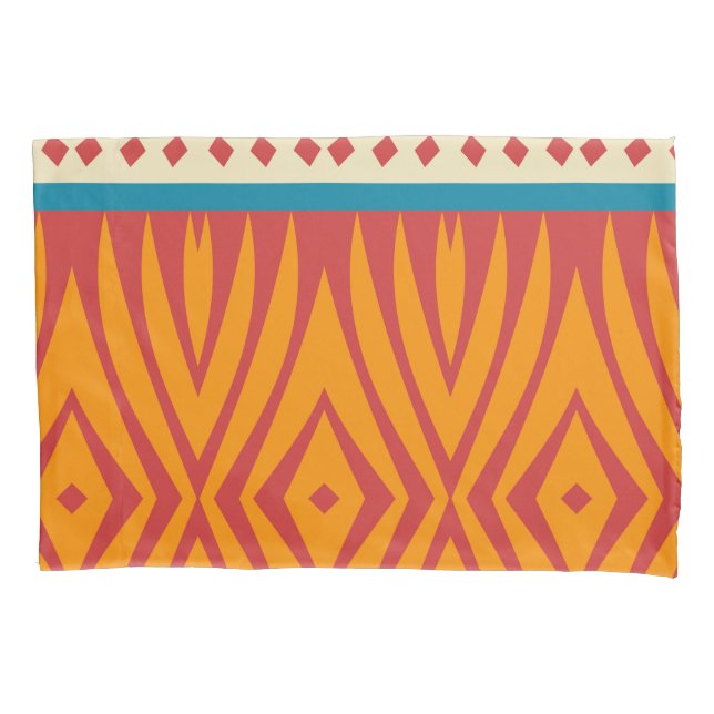 Shapes in retro colours pillowcase (Front)