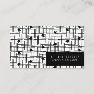 Shapes Lines and Stars Black White Business Card
