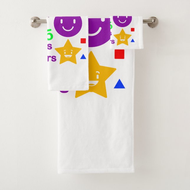 Shapes Numbers Kids Towel Set (Insitu)