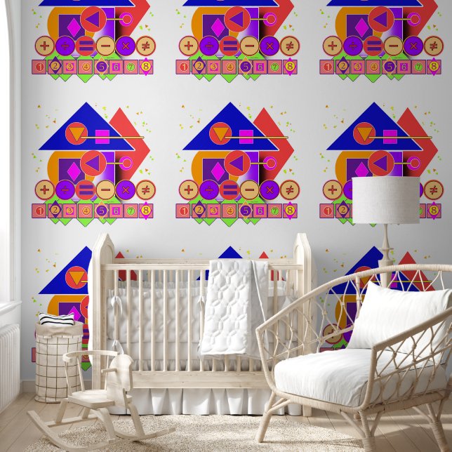 Shapes Numbers Symbols Baby Kids Room  Wallpaper (Kids)