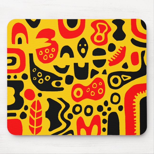 Shapes - On Amber Mouse Mat (Front)