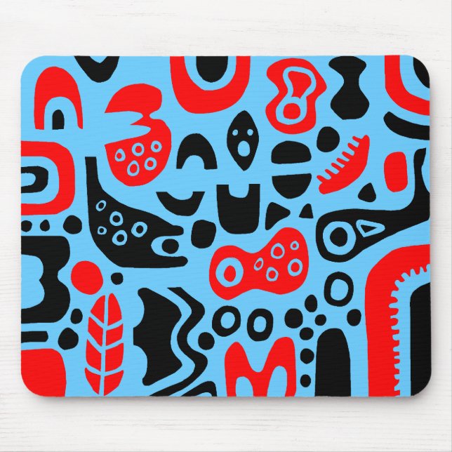 Shapes - On Pale Blue Mouse Mat (Front)