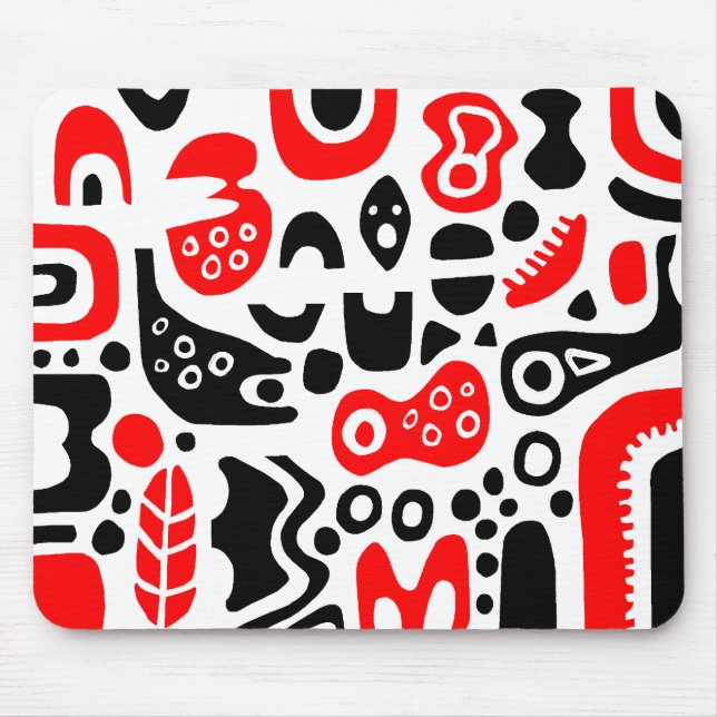 Shapes - On white Mouse Mat (Front)