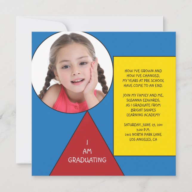 Shapes Preschool/Kindergarten Graduation Invitation (Front)