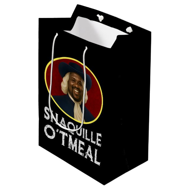 Shaquille Oatmeal Funny Meme Medium Gift Bag (Front Angled)