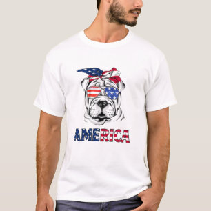 Shar Pei American Flag Shar Pei Mum Shar Pei 4Th O T-Shirt
