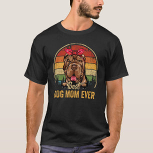 Shar Pei Best Dog Mum Ever Retro Mum Mother's Day T-Shirt