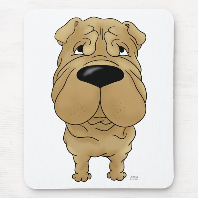 Shar-Pei - Big Nose and Butt Mouse Mat (Front)