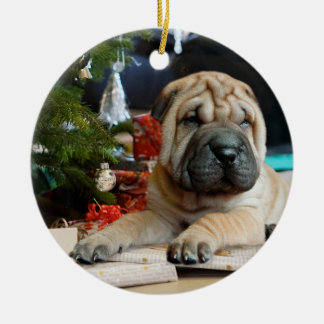 Shar Pei Christmas Ceramic Tree Decoration