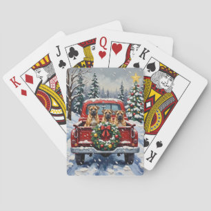 Shar Pei Christmas Red Truck Holiday Playing Cards