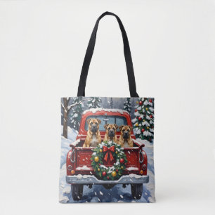 Shar Pei Christmas Red Truck Holiday Tote Bag