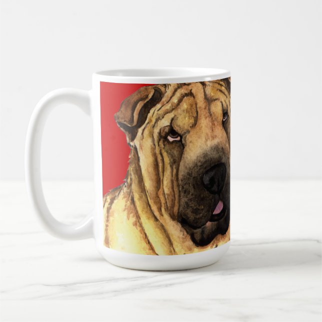 Shar-Pei Colour Block Coffee Mug (Left)