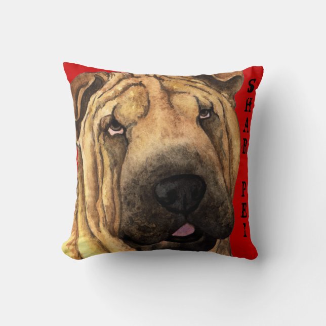 Shar-Pei Colour Block Cushion (Front)
