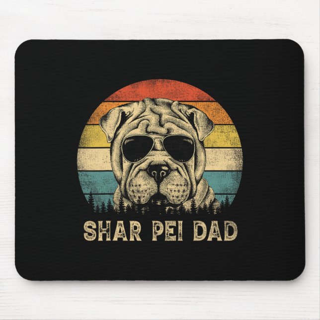 Shar Pei Dad Dog Lovers Father's Day Tee  Mouse Mat (Front)