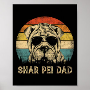 Shar Pei Dad Dog Lovers Father's Day Tee Poster