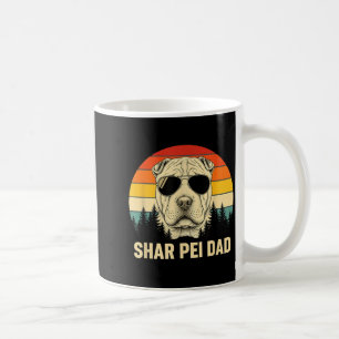 Shar Pei Dad Retro Sunset Design - Vintage Dog Dad Coffee Mug