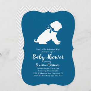 Shar-Pei Dog Baby Shower Blue Boy Invitation