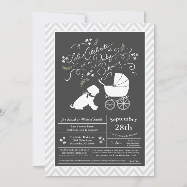 Shar Pei Dog Baby Shower Gender Neutral Invitation (Front)