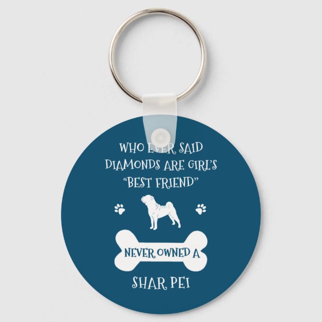 Shar Pei dog best friend Key Ring (Front)
