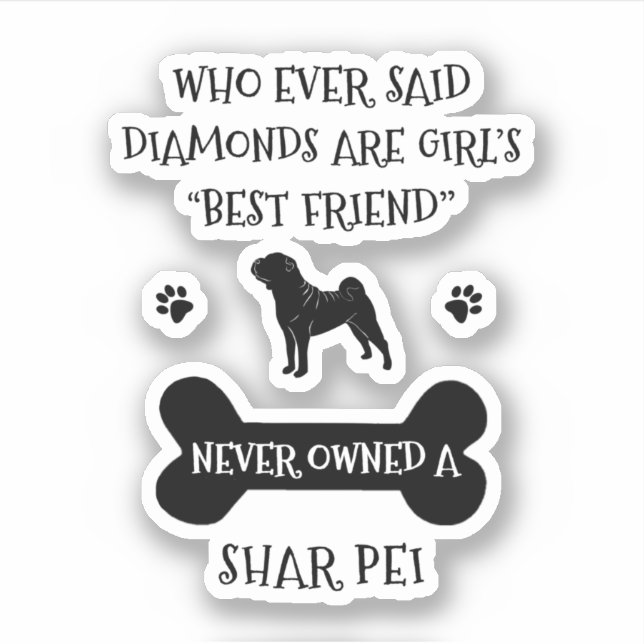 Shar Pei dog best friend vinyl (Front)